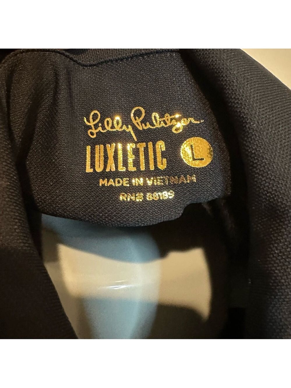 Lilly Pulitzer Luxletic Brickell Dress UPF 50+ Black Collared Pockets Size L - Picture 3 of 7